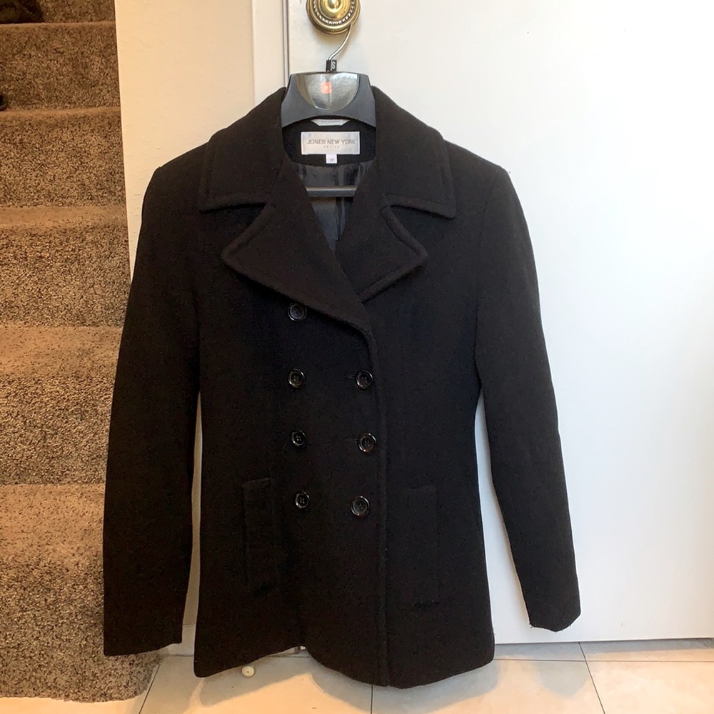 Jones Black Petite Wool Coat -2P
